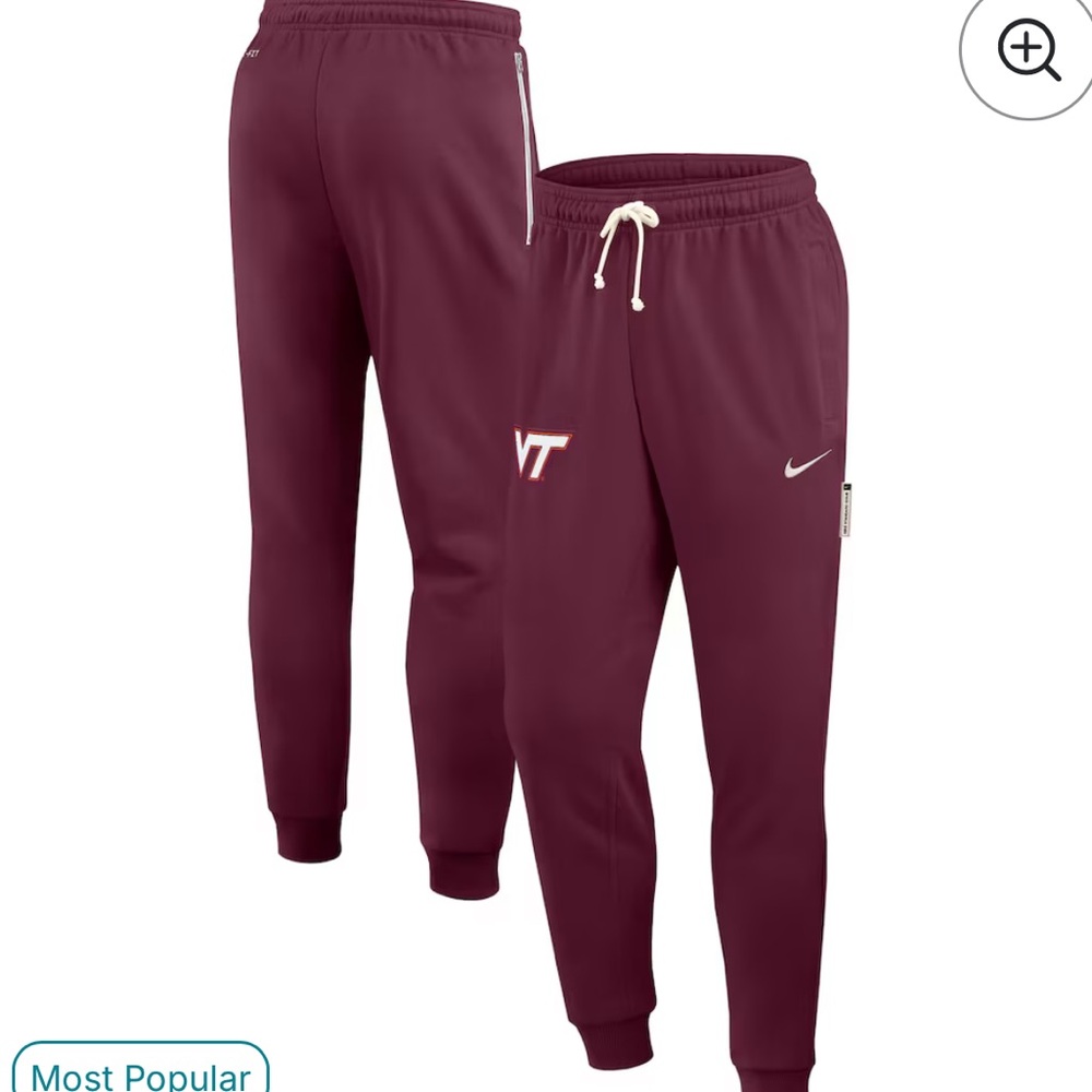 Nike Virginia Tech Hokies Sideline Standard Issue Dri-FIT Taper Sweatpants